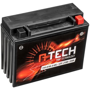 

A-TECH baterie 12V, F50-N18L-A GEL (12N18-3A) 21 Ah, 350 A, bezúdržbová GEL technologie, 205 × 87 ×
