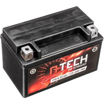 

A-TECH baterie 12V, YTX7A-BS GEL, 6 Ah, 90 A, bezúdržbová GEL technologie, 150 × 87 × 94