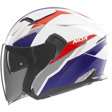 NOX přilba N130 Myst 2025 bílá,modrá,červená, vel. XL