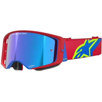 

ALPINESTARS brýle SUPERTECH CORP 2025, červená/modrá, zrcadlové stříbrné plexi