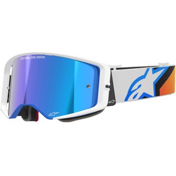 

ALPINESTARS brýle SUPERTECH CORP 2025, modrá/oranžová, zrcadlové modré plexi