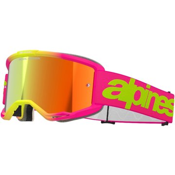 

ALPINESTARS brýle VISION 5 WORDMARK 2025, růžová/žlutá fluo, zrcadlové červené plexi