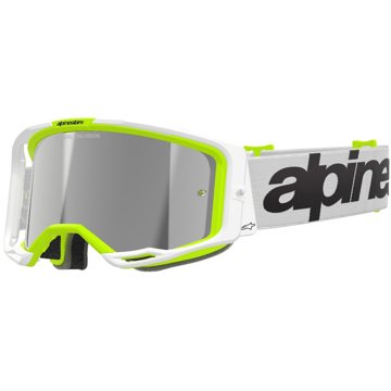 

ALPINESTARS brýle VISION 8 WORDMARK 2025, bílá/žlutá fluo, zrcadlové stříbrné plexi