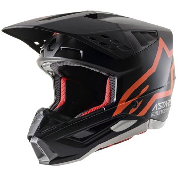 ALPINESTARS přilba S-M5 COMPASS, 2023, matná černá/oranžová fluo, vel. 2XL
