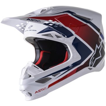 ALPINESTARS přilba SUPERTECH S-M10 CARBON META2, 2023, bílá/červená/modrá lesklá, vel. XL