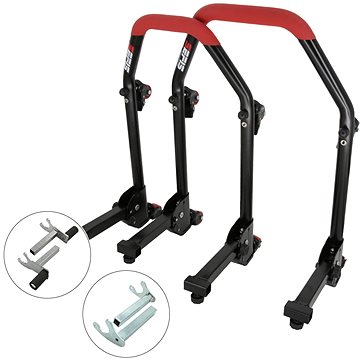 

SEFIS M20U sklopný pojízdný univerzální moto stojan přední a zadní set - 2v1 / háky