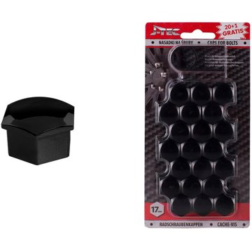 

J-TEC kryty šroubů kol 17 mm černé sada 20 ks + pinzeta