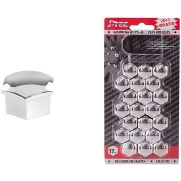 

J-TEC kryty šroubů kol 17 mm chromové sada 20 ks + pinzeta