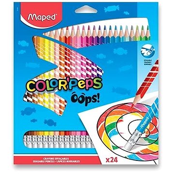 

MAPED Color´Peps Oops bezdřevé s pryží 24 barev