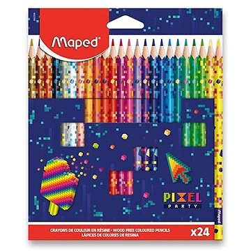 

MAPED Pixel Party, trojhranné, 24 barev