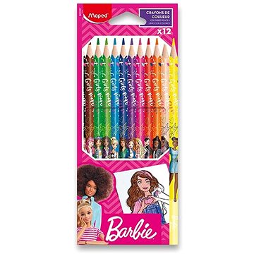MAPED Barbie, trojhranné, 12 barev