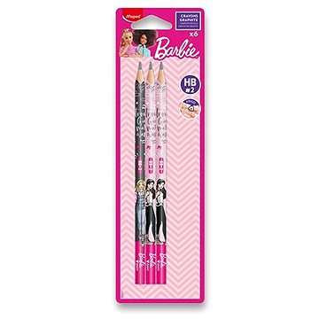

MAPED Barbie HB, trojhranná s pryží - balení 6 ks