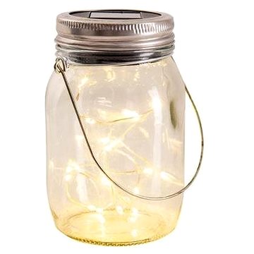 

LED Solární sklenička, 20 LED, IP44, 600mAh, teplá bílá