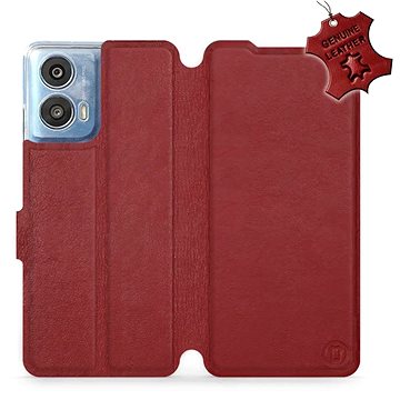 

Mobiwear flip knížkové pro Motorola Moto G24 Power Kožené - Tmavě červené - L_DRS