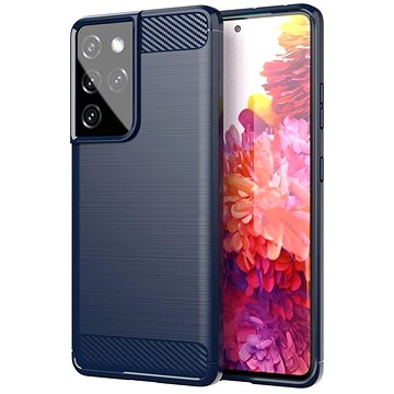

Carbon Case Flexible silikonový kryt na Samsung Galaxy S21 Ultra 5G, modrý