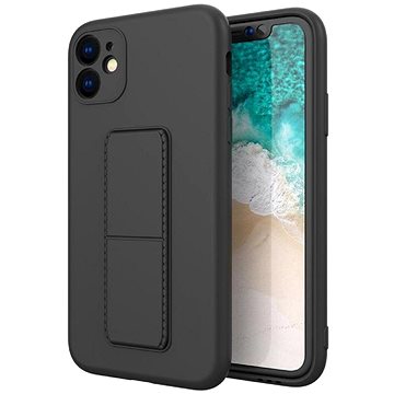 

Kickstand silikonový kryt na iPhone 12 Pro Max, černý