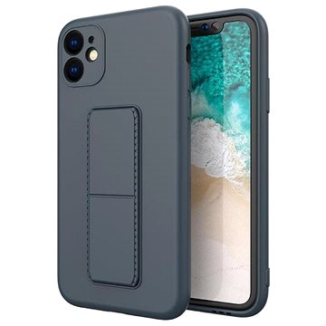 

Kickstand silikonový kryt na iPhone 12 Pro, modrý