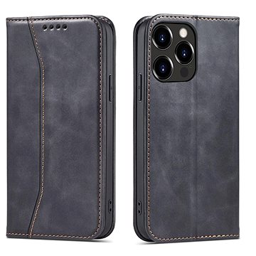 

Magnet Fancy knížkové kožené pouzdro na iPhone 13 Pro, černé