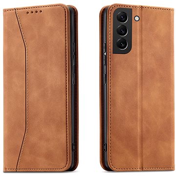 

Magnet Fancy knížkové kožené pouzdro na Samsung Galaxy S22 Plus, hnědé