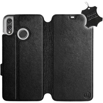 

Flip pouzdro na mobil Honor 8X - Černé - kožené - Black Leather