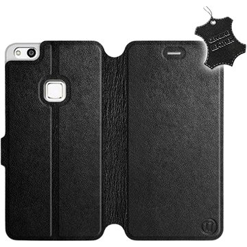 

Flip pouzdro na mobil Huawei P10 Lite - Černé - kožené - Black Leather