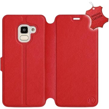 

Flip pouzdro na mobil Samsung Galaxy J6 2018 - Červené - kožené - Red Leather