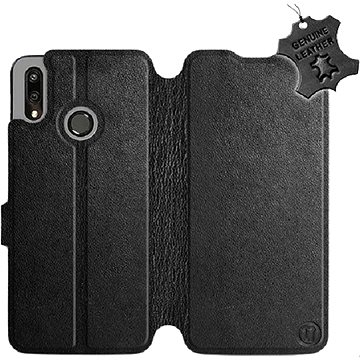 

Flip pouzdro na mobil Huawei P Smart 2019 - Černé - kožené - Black Leather