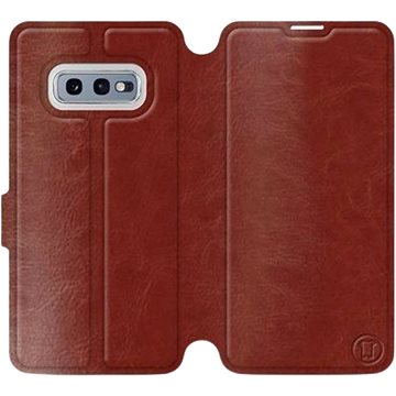 

Flipové pouzdro na mobil Samsung Galaxy S10e v provedení Brown&Gray s šedým vnitřkem