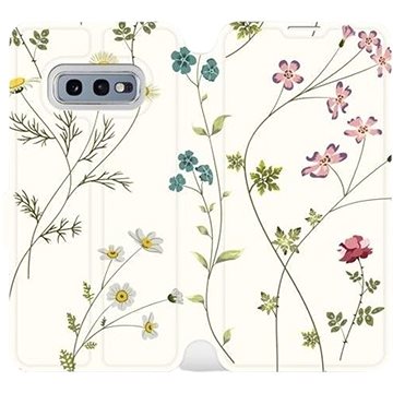 

Flipové pouzdro na mobil Samsung Galaxy S10e - MD03S Tenké rostlinky s květy