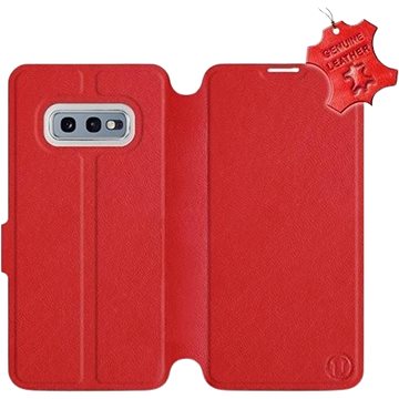 

Flip pouzdro na mobil Samsung Galaxy S10e - Červené - kožené - Red Leather