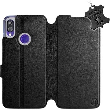 

Flip pouzdro na mobil Xiaomi Redmi Note 7 - Černé - kožené - Black Leather