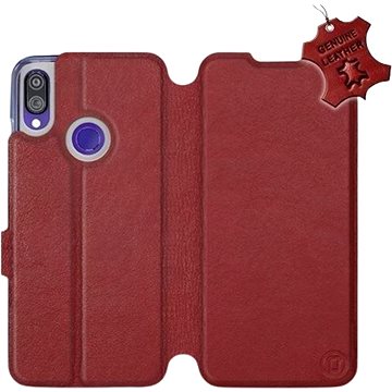 

Flip pouzdro na mobil Xiaomi Redmi Note 7 - Tmavě červené - kožené - Dark Red Leather