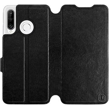 

Flipové pouzdro na mobil Huawei P30 Lite v provedení Black&Gray s šedým vnitřkem