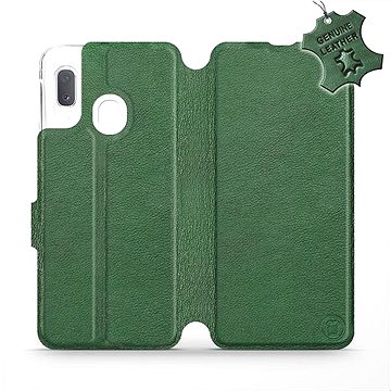 

Flip pouzdro na mobil Samsung Galaxy A20e - Zelené - kožené - Green Leather