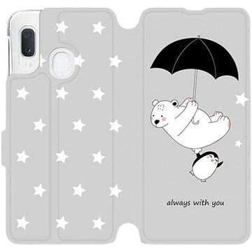

Flipové pouzdro na mobil Samsung Galaxy A20e - MH08P Méďa a tučňák - always with you