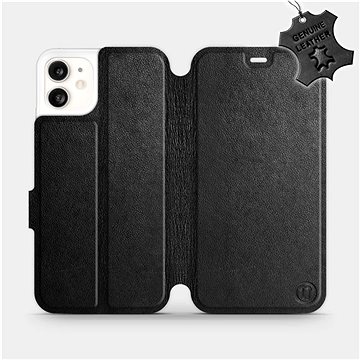 

Flip pouzdro na mobil Apple iPhone 11 - Černé - kožené - Black Leather