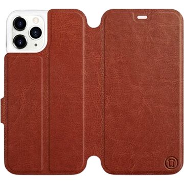 

Flipové pouzdro na mobil Apple iPhone 11 Pro v provedení Brown&Gray s šedým vnitřkem