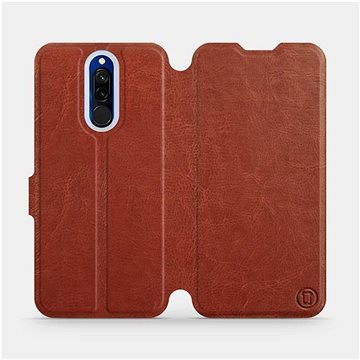 

Flipové pouzdro na mobil Xiaomi Redmi 8 v provedení Brown&Gray s šedým vnitřkem