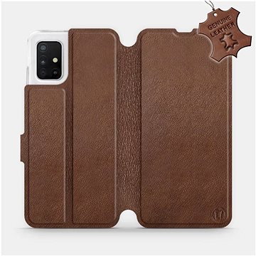 

Flip pouzdro na mobil Samsung Galaxy A51 - Hnědé - kožené - Brown Leather