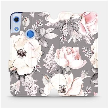 

Flipové pouzdro na mobil Huawei Y6S - MX06S Květy na šedém pozadí