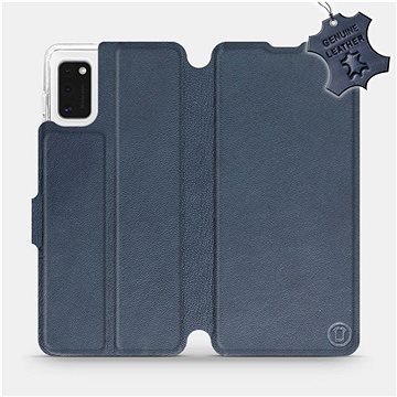 

Flip pouzdro na mobil Samsung Galaxy A41 - Modré - kožené - Blue Leather