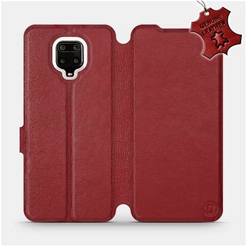 

Flip pouzdro na mobil Xiaomi Redmi Note 9 Pro - Tmavě červené - kožené - Dark Red Leather