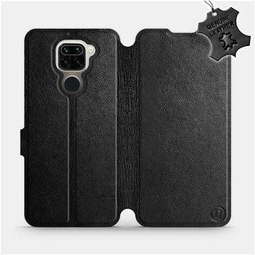 

Flip pouzdro na mobil Xiaomi Redmi Note 9 - Černé - kožené - Black Leather