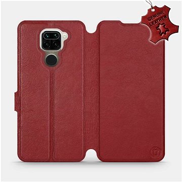 

Flip pouzdro na mobil Xiaomi Redmi Note 9 - Tmavě červené - kožené - Dark Red Leather