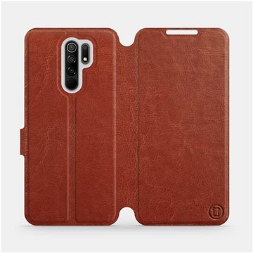 

Flipové pouzdro na mobil Xiaomi Redmi 9 v provedení Brown&Gray s šedým vnitřkem