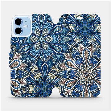 

Flipové pouzdro na mobil Apple iPhone 12 mini - V108P Modré mandala květy