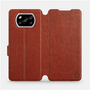 

Flipové pouzdro na mobil Xiaomi POCO X3 NFC v provedení Brown&Gray s šedým vnitřkem
