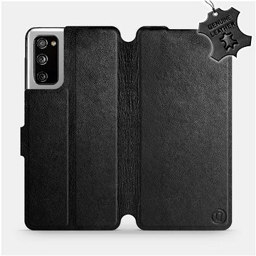 

Flipové pouzdro na mobil Samsung Galaxy S20 FE - Černé - kožené - Black Leather