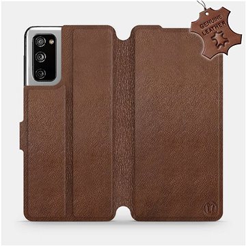 

Flipové pouzdro na mobil Samsung Galaxy S20 FE - Hnědé - kožené - Brown Leather