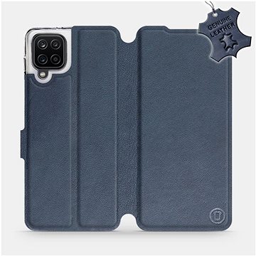 

Flip pouzdro na mobil Samsung Galaxy A12 - Modré - kožené - Blue Leather
